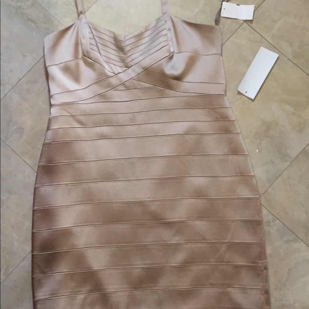 Gold Halter Dress slim fitting